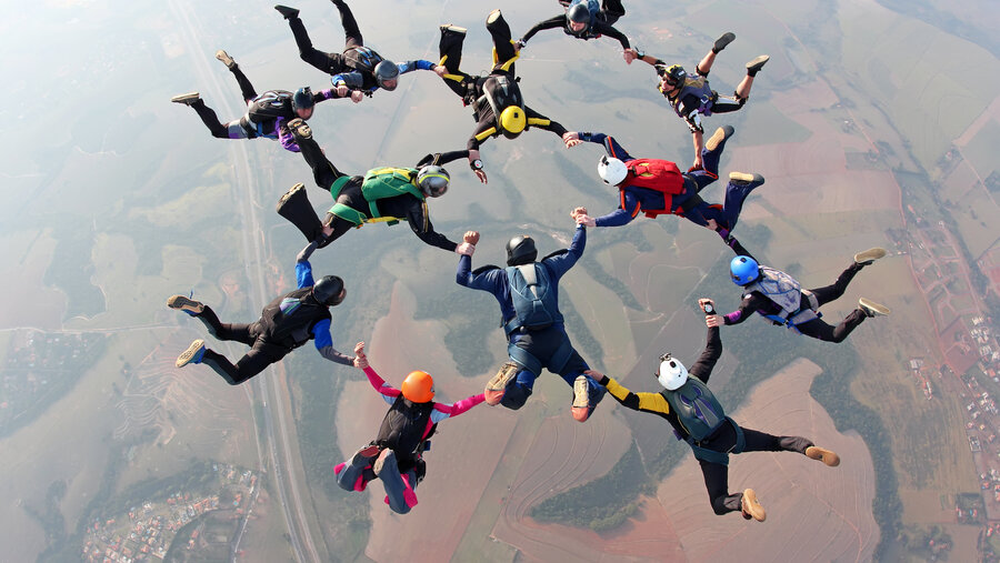 Skydiving,Team,Work