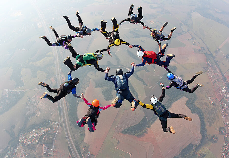 Skydiving,Team,Work